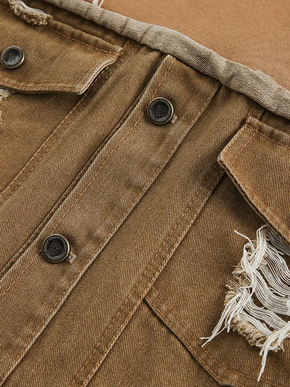 Aelfric Eden Fringe Denim Patchwork Hoodie sold by Aelfric Eden product image thumbnail 5