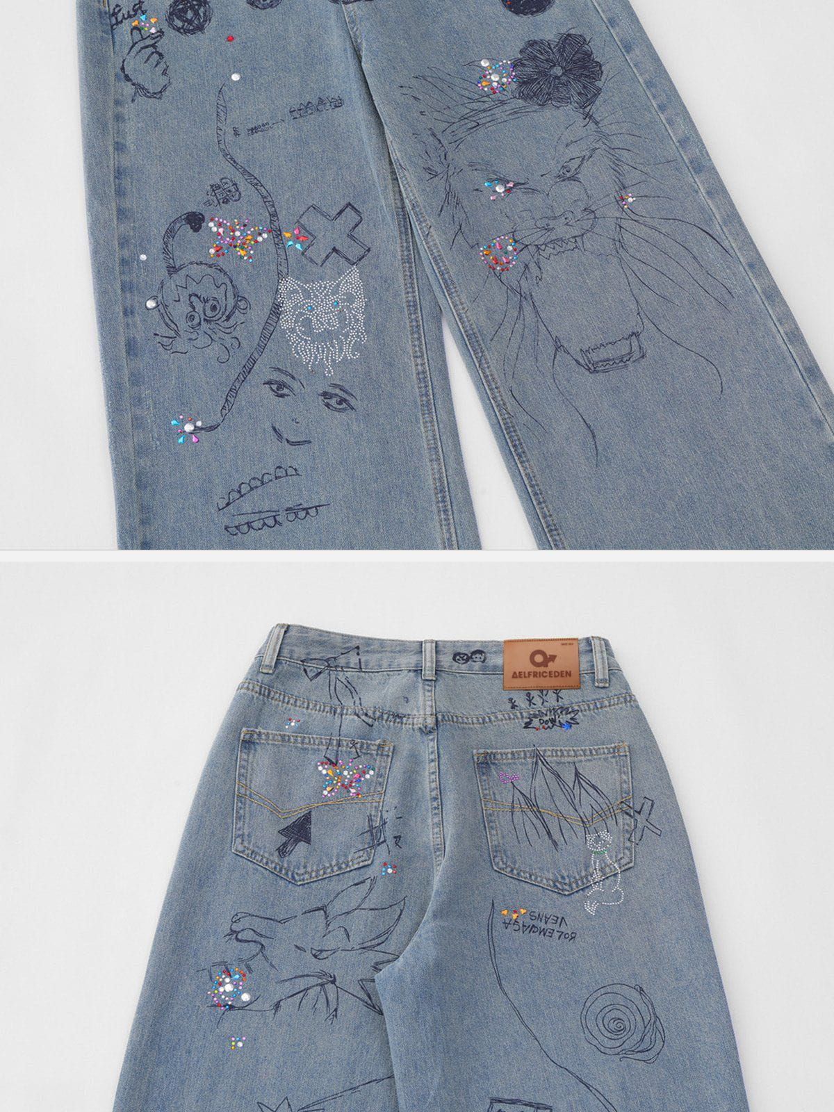 Hand-Painted Graffiti Jeans sold by Aelfric Eden product image thumbnail 4