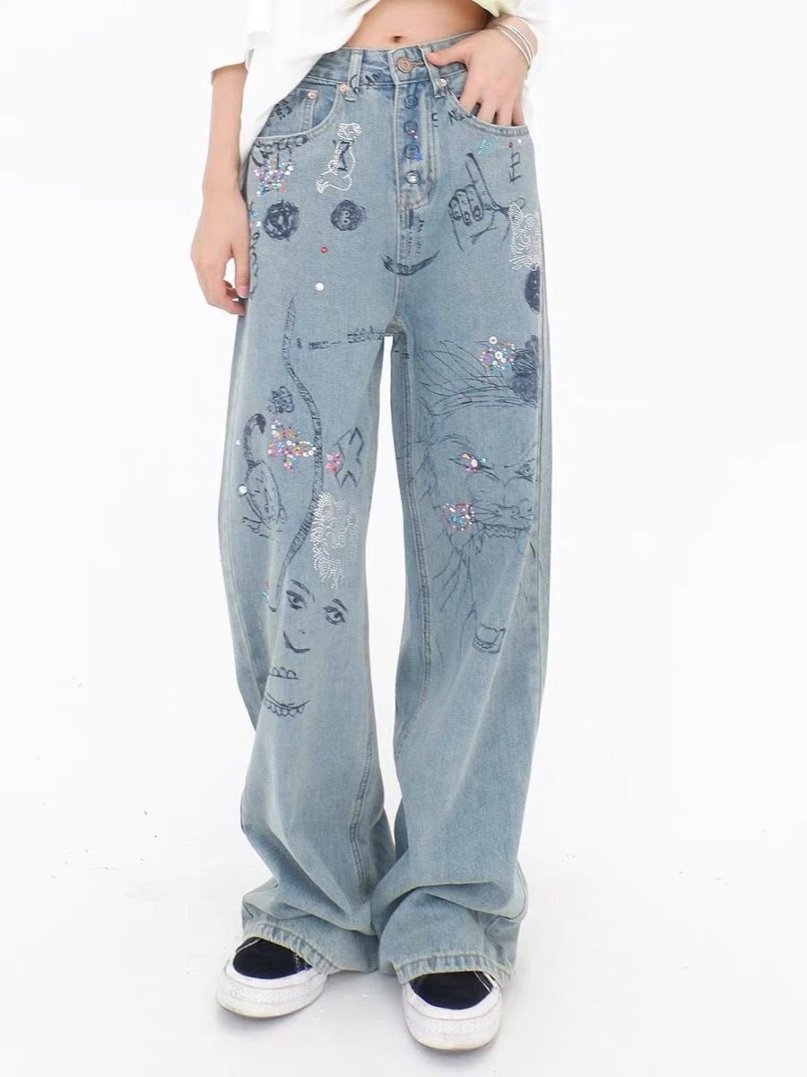 Hand-Painted Graffiti Jeans sold by Aelfric Eden product image thumbnail 2