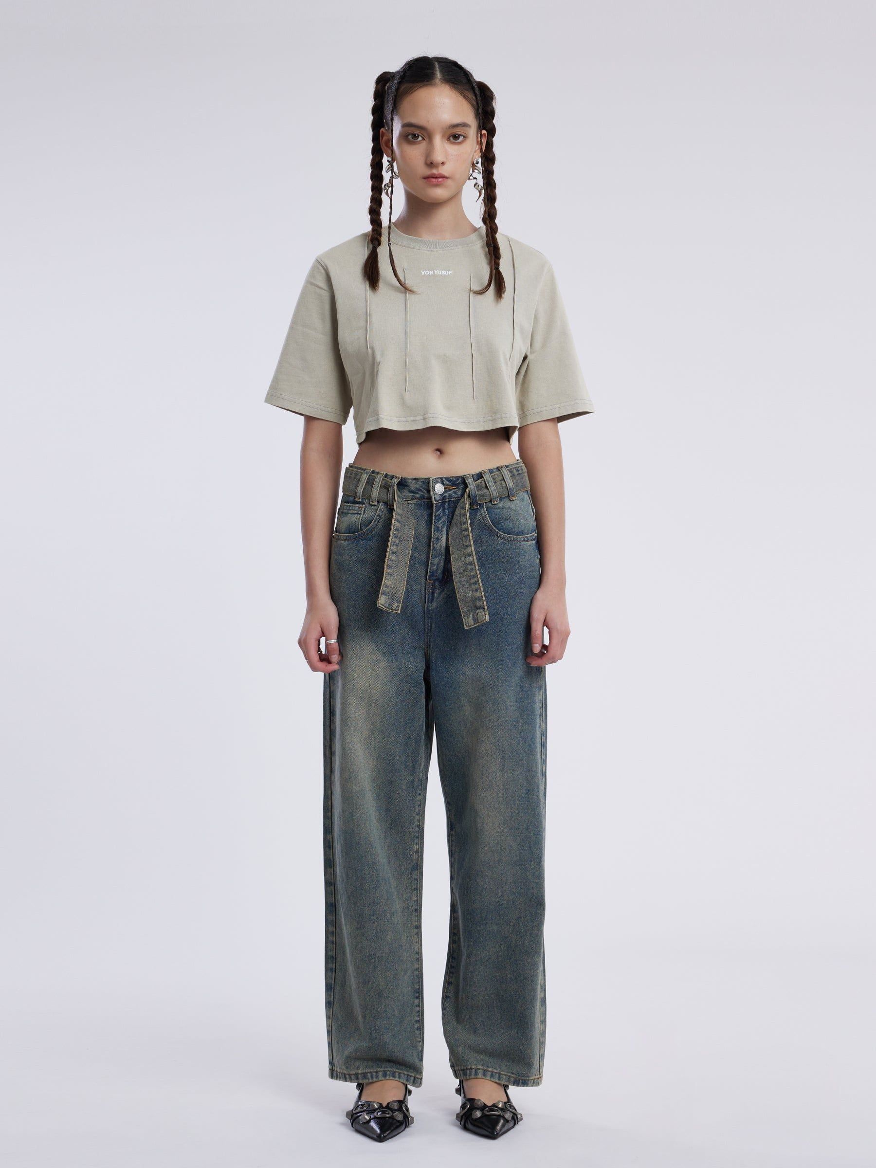 Aelfric Eden Vintage Belt Decoration Jeans sold by Aelfric Eden product image thumbnail 3