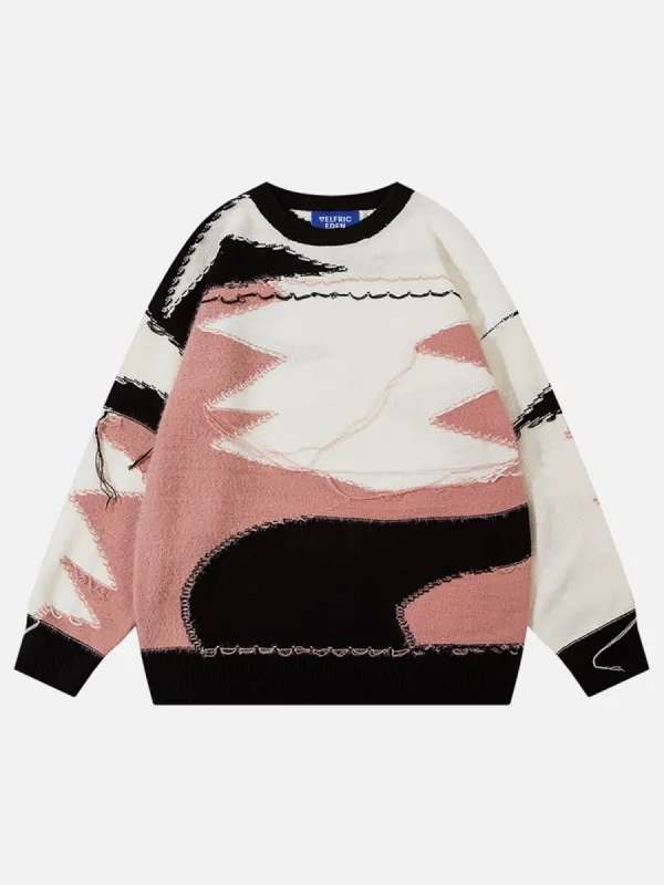 Aelfric Eden Tassel Irregular Patchwork Sweater sold by Aelfric Eden