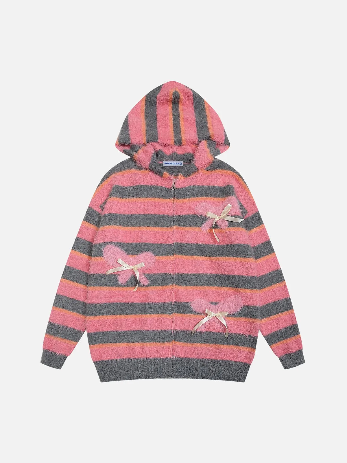 Aelfric Eden Bow Stripe Knit Zip Up Hoodie sold by Aelfric Eden