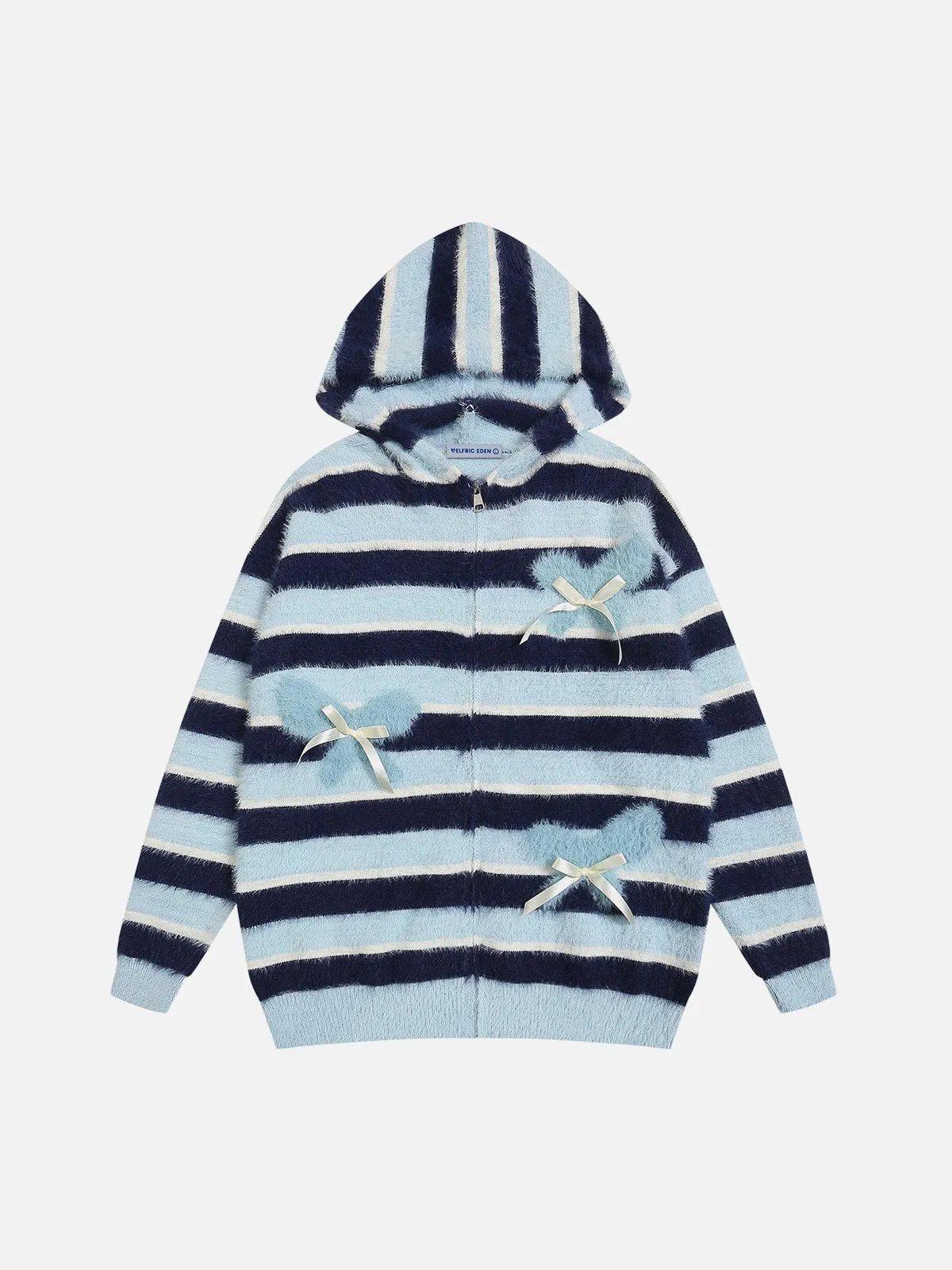 Aelfric Eden Bow Stripe Knit Zip Up Hoodie sold by Aelfric Eden product image thumbnail 2