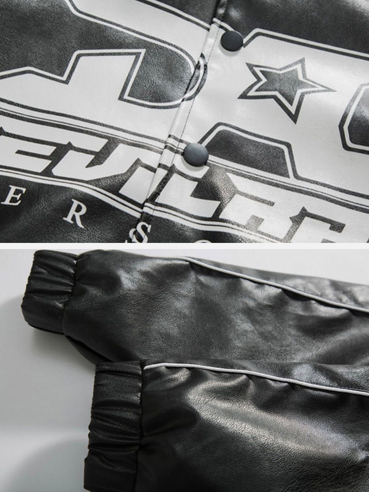 Aelfric Eden DA Star Print Leather Jacket sold by Aelfric Eden product image thumbnail 5