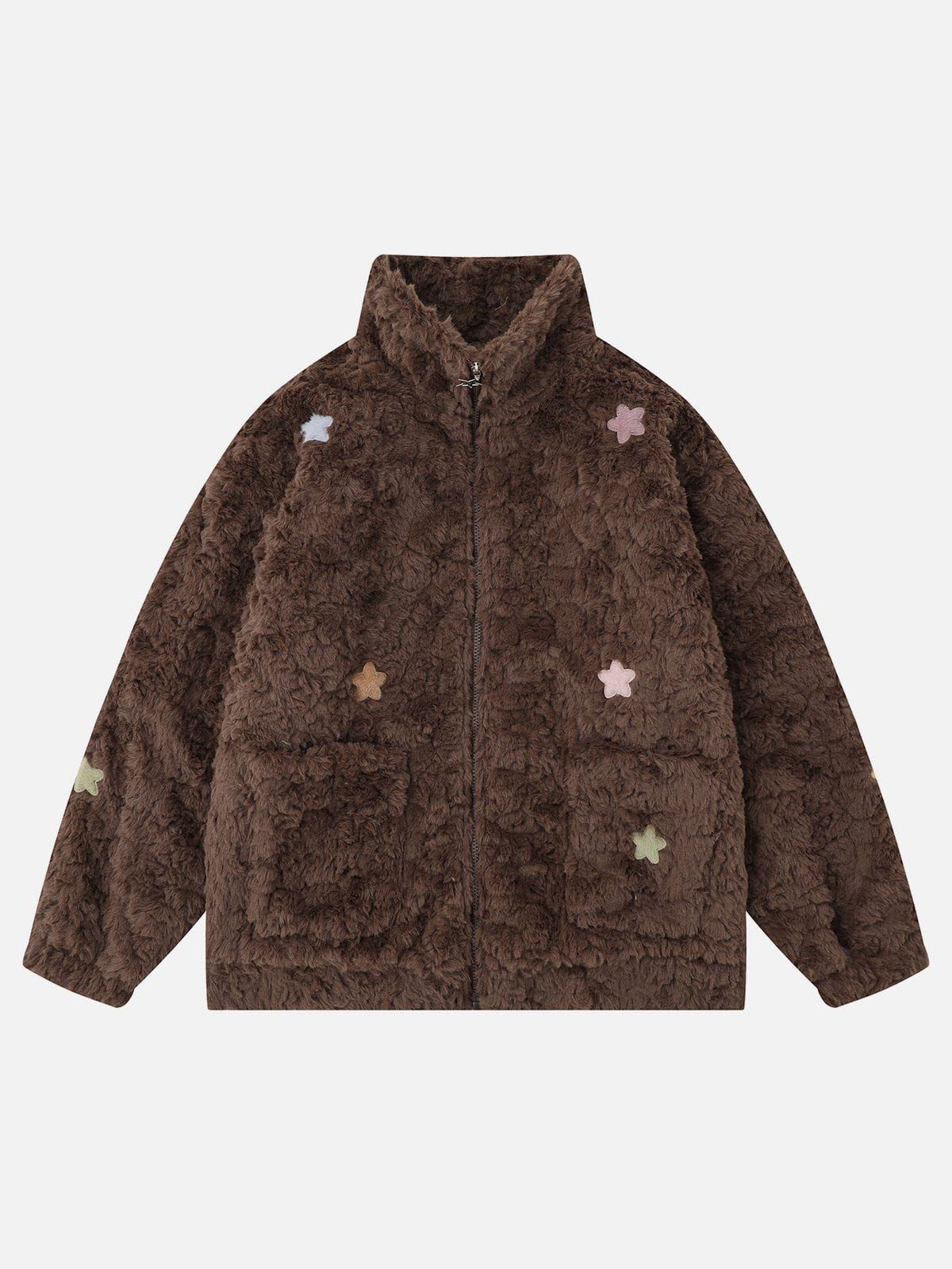Aelfric Eden Embroidery Star Fluffy Sherpa Coat sold by Aelfric Eden product image thumbnail 2