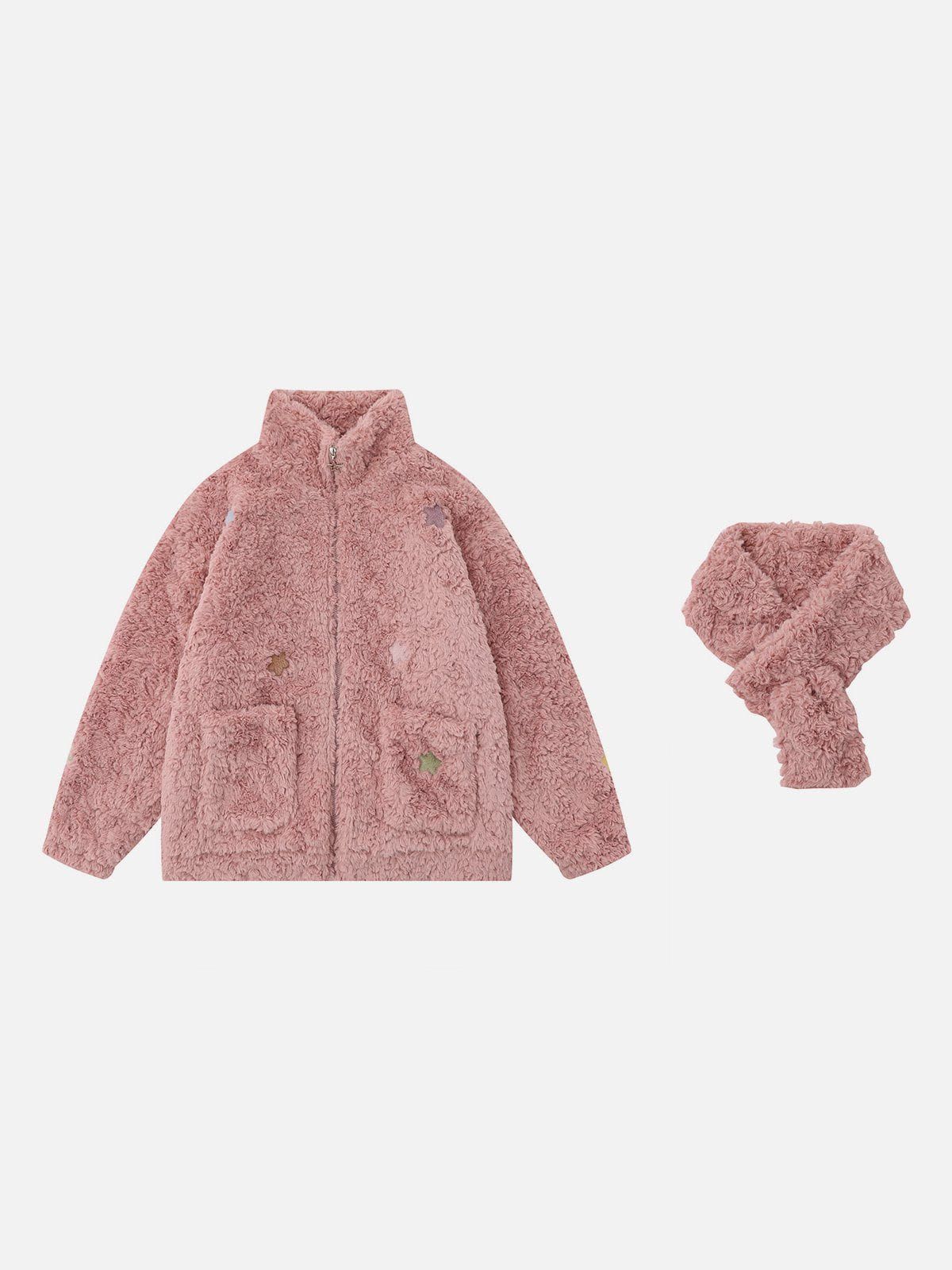 Aelfric Eden Embroidery Star Fluffy Sherpa Coat sold by Aelfric Eden product image thumbnail 5