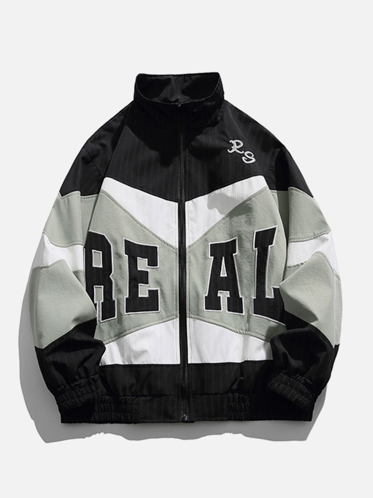Aelfric Eden REAL Colorblock Embroidered Letter Jacket sold by Aelfric Eden product image thumbnail 2