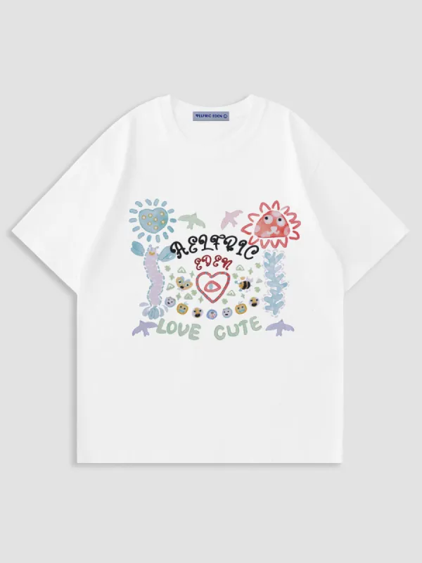 Aelfric Eden Colorful Cartoon Print Tee sold by Aelfric Eden