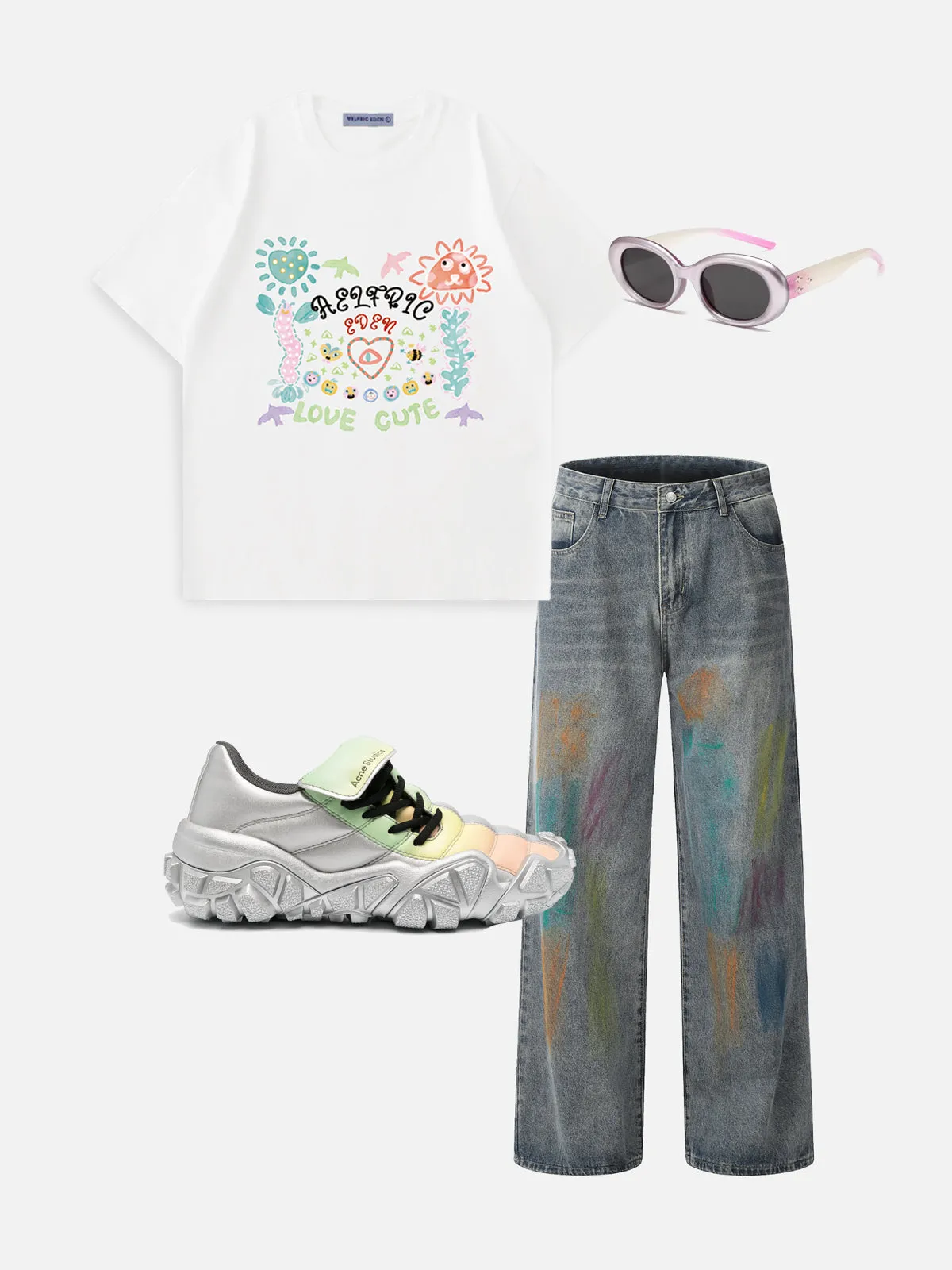 Aelfric Eden Colorful Cartoon Print Tee sold by Aelfric Eden product image thumbnail 2