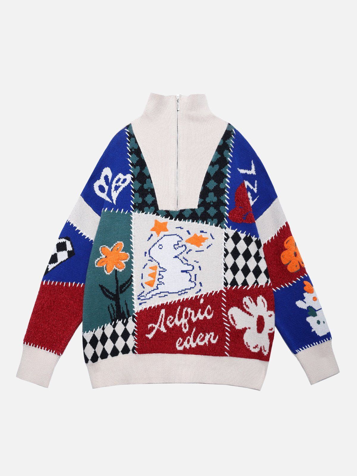 Aelfric Eden Cartoon Patchwork Wool Blend Sweater sold by Aelfric Eden
