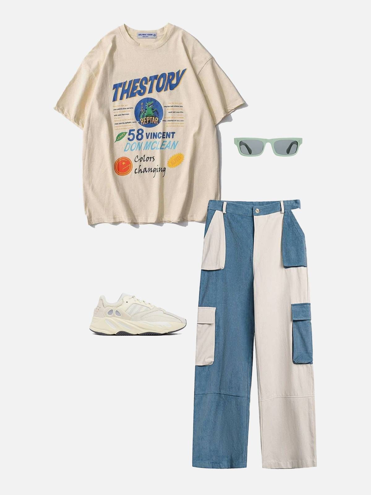 Aelfric Eden Vintage Letter Pattern Printing Oversized Tee sold by Aelfric Eden product image thumbnail 3