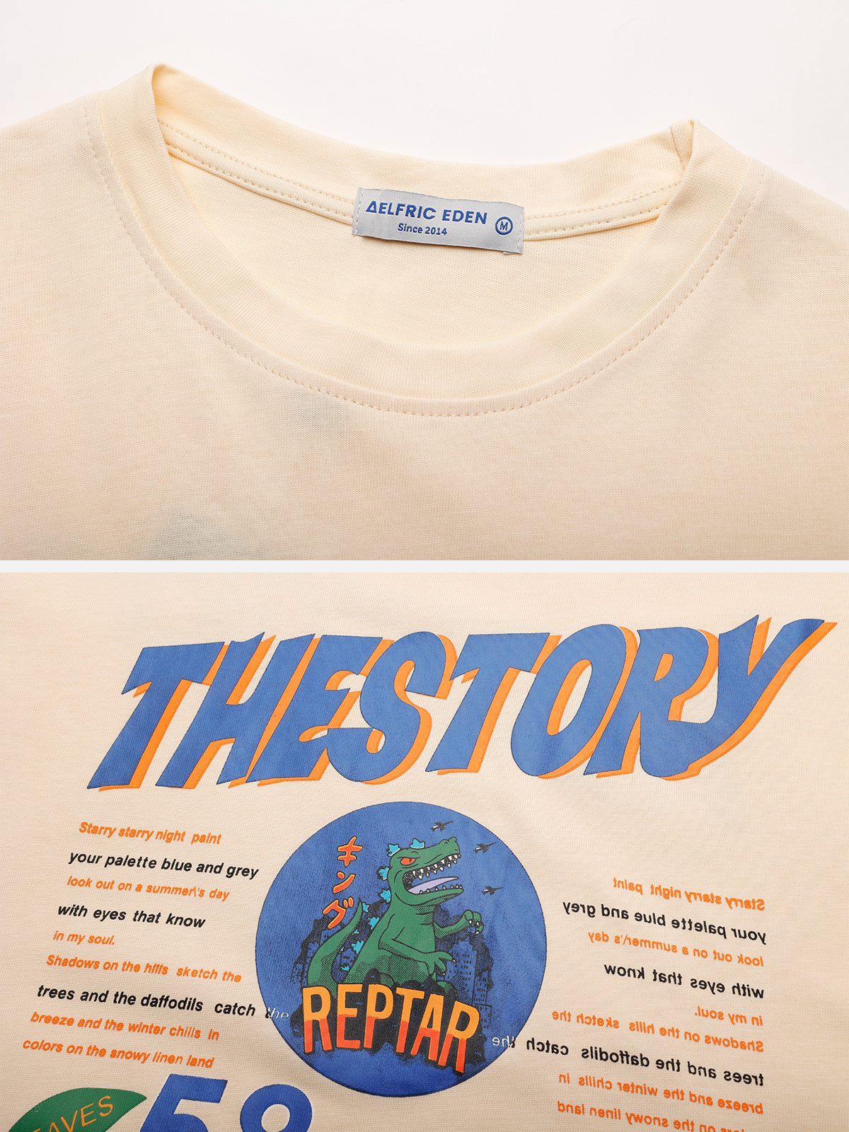 Aelfric Eden Vintage Letter Pattern Printing Oversized Tee sold by Aelfric Eden product image thumbnail 5