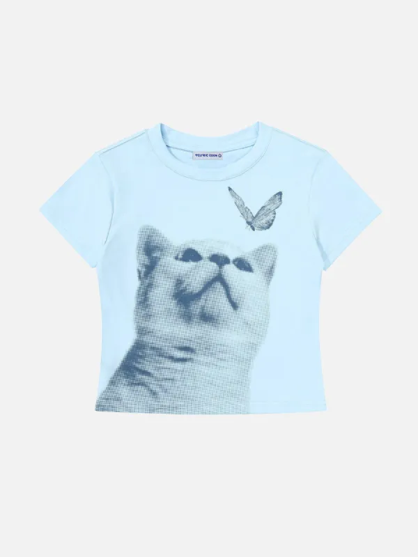 Aelfric Eden Cat Butterfly Print Tee sold by Aelfric Eden