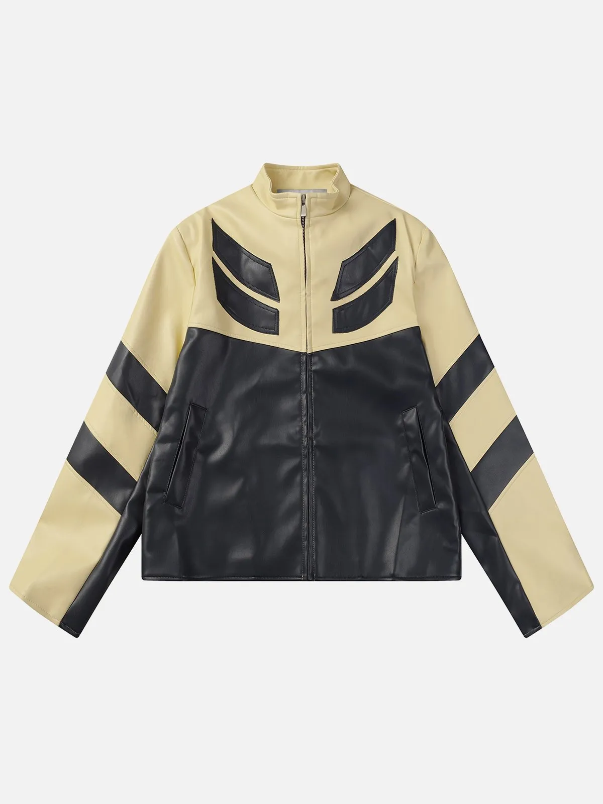 Aelfric Eden Color Blocking Patchwork Faux Leather Jacket sold by Aelfric Eden product image thumbnail 2