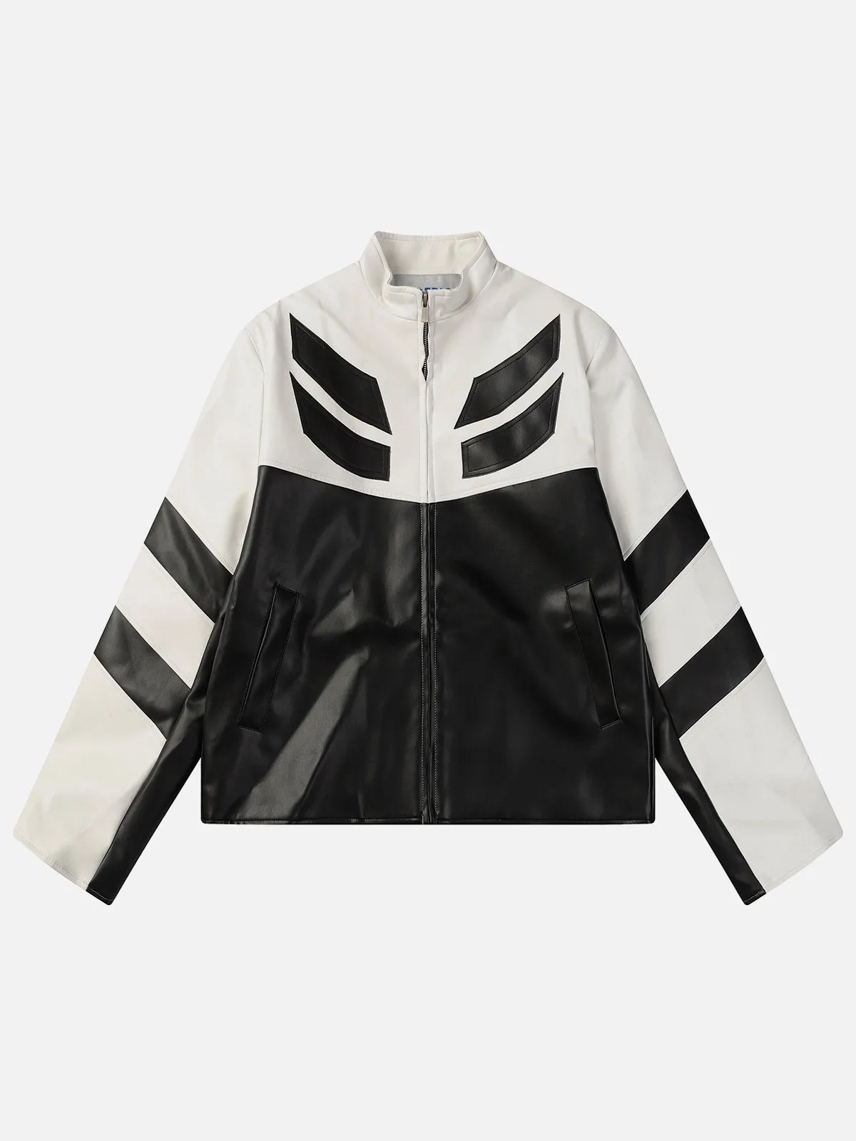 Aelfric Eden Color Blocking Patchwork Faux Leather Jacket sold by Aelfric Eden