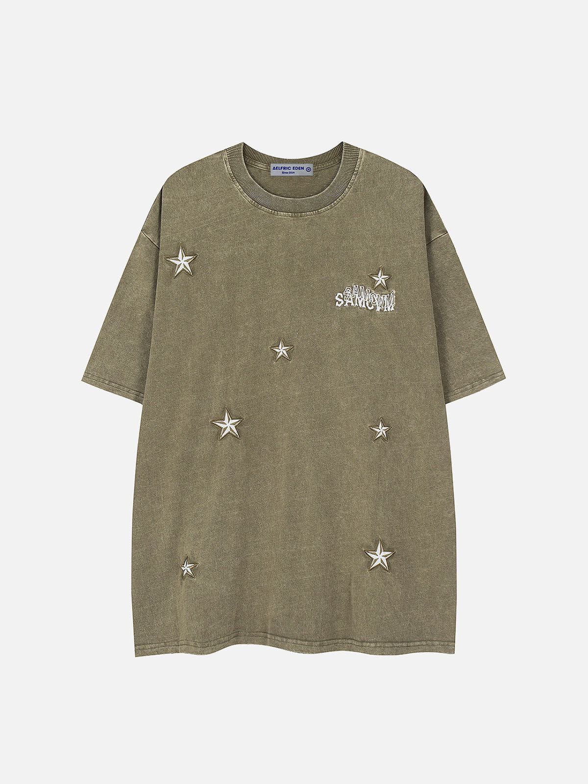 Aelfric Eden Washed Star Embroidery Tee sold by Aelfric Eden