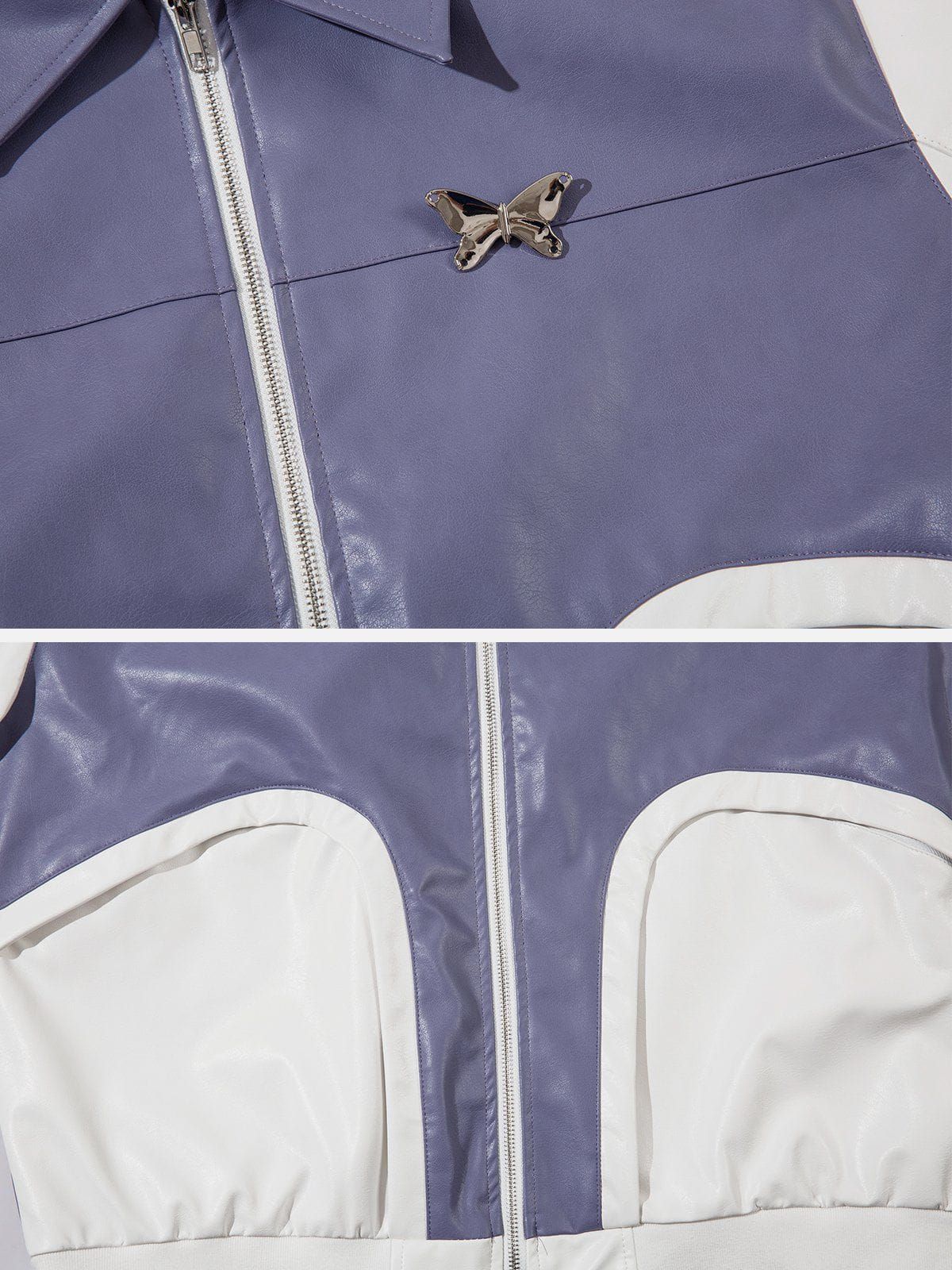 Aelfric Eden Color Blocking Faux Leather Jacket sold by Aelfric Eden product image thumbnail 4