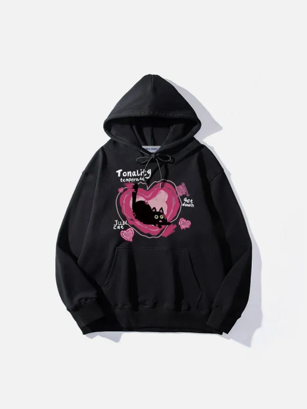 Aelfric Eden Cat Heart Print Hoodie sold by Aelfric Eden