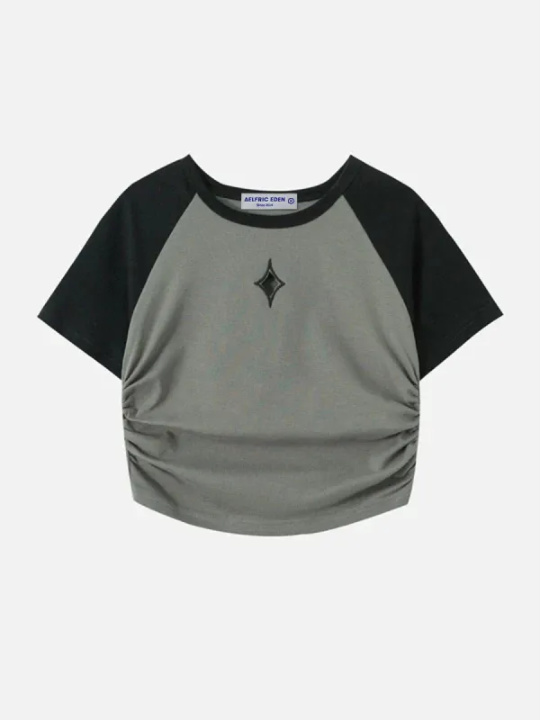 Hollow Embroidery Pleating Tee sold by Aelfric Eden