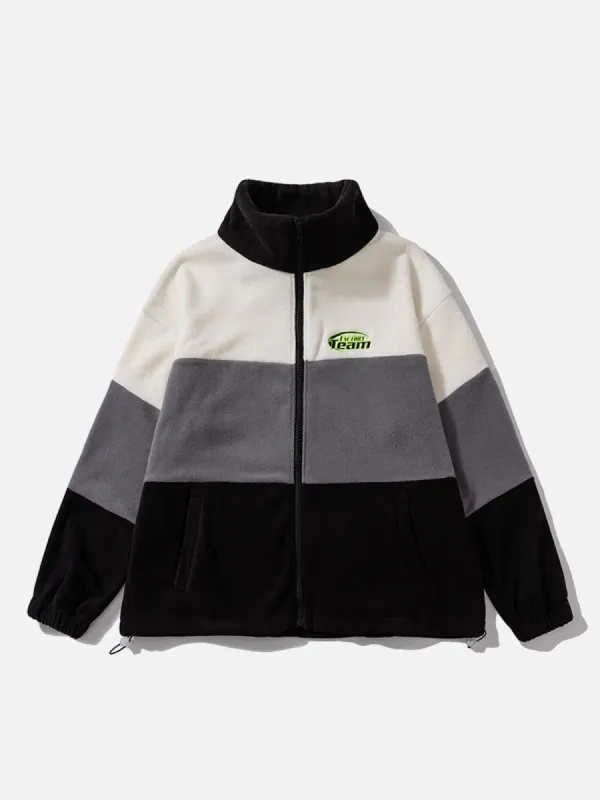 Aelfric Eden Patchwork Embroidery Sherpa Jacket sold by Aelfric Eden