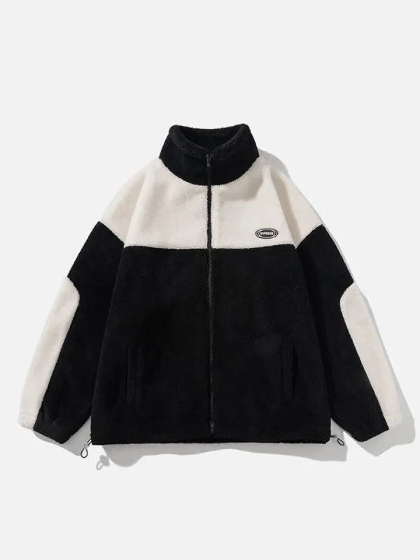 Aelfric Eden Color Blocking Patchwork Sherpa Jacket sold by Aelfric Eden