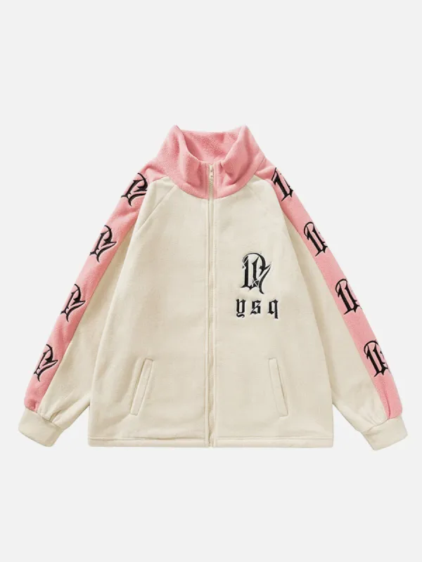 Aelfric Eden Embroidery Gothic Letter Sherpa Jacket sold by Aelfric Eden