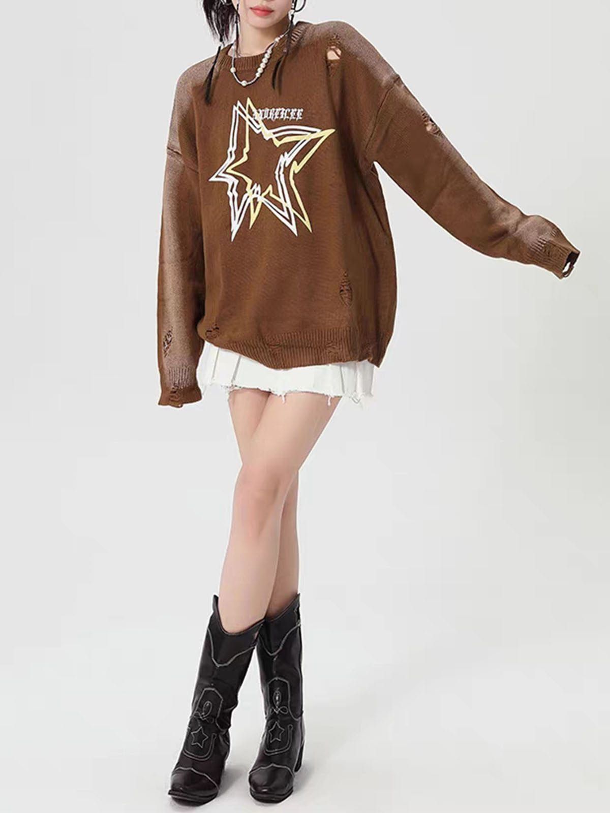 Aelfric Eden Distressed Star Sweater sold by Aelfric Eden product image thumbnail 4