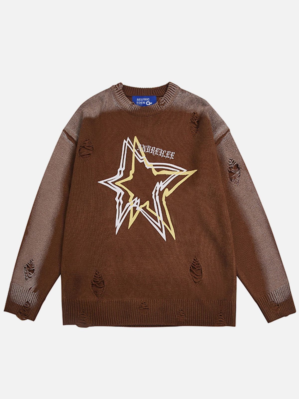 Aelfric Eden Distressed Star Sweater sold by Aelfric Eden product image thumbnail 3
