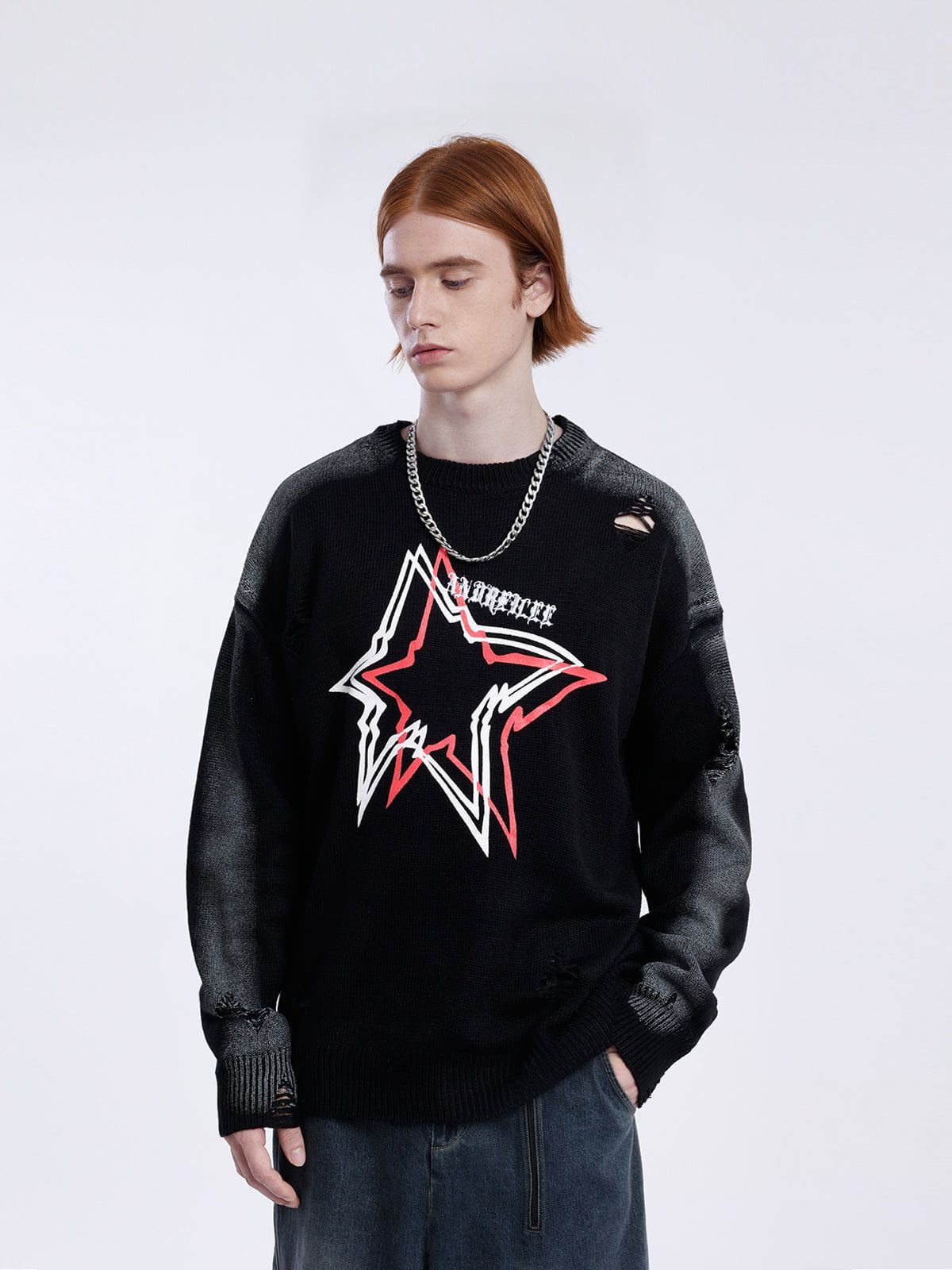 Aelfric Eden Distressed Star Sweater sold by Aelfric Eden product image thumbnail 2