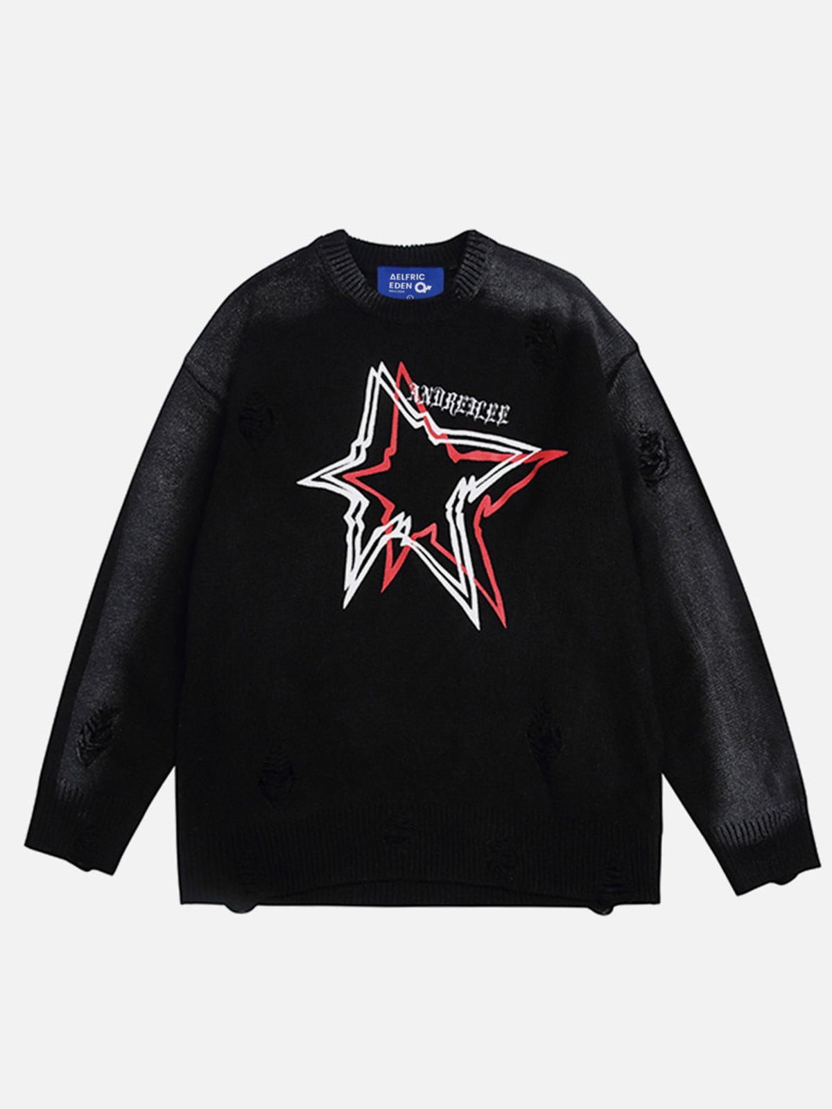 Aelfric Eden Distressed Star Sweater sold by Aelfric Eden