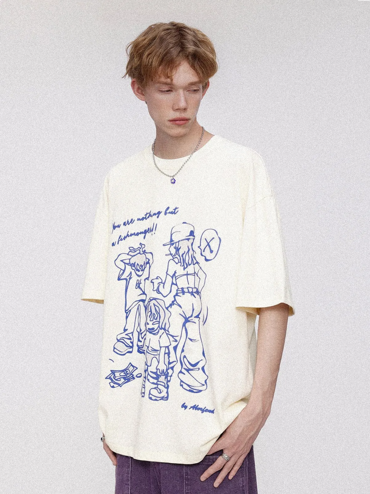 Aelfric Eden Hand Drawn Cartoon Character Graphic Tee sold by Aelfric Eden
