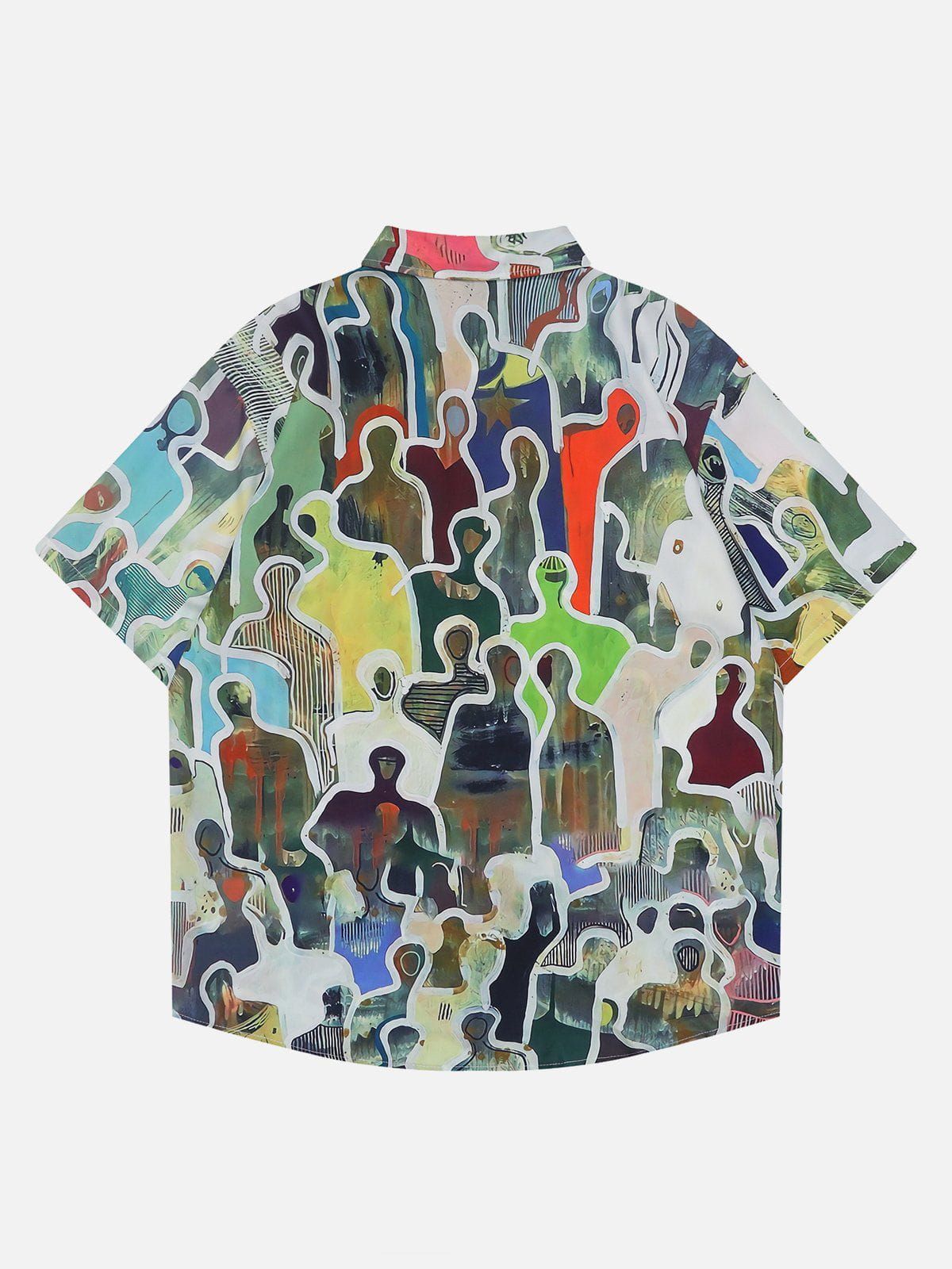 Aelfric Eden Urban Figure Graffiti Print Short Sleeve Shirt sold by Aelfric Eden product image thumbnail 2
