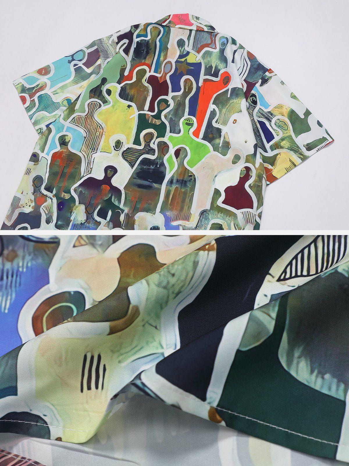 Aelfric Eden Urban Figure Graffiti Print Short Sleeve Shirt sold by Aelfric Eden product image thumbnail 4