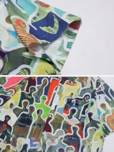 Aelfric Eden Urban Figure Graffiti Print Short Sleeve Shirt sold by Aelfric Eden