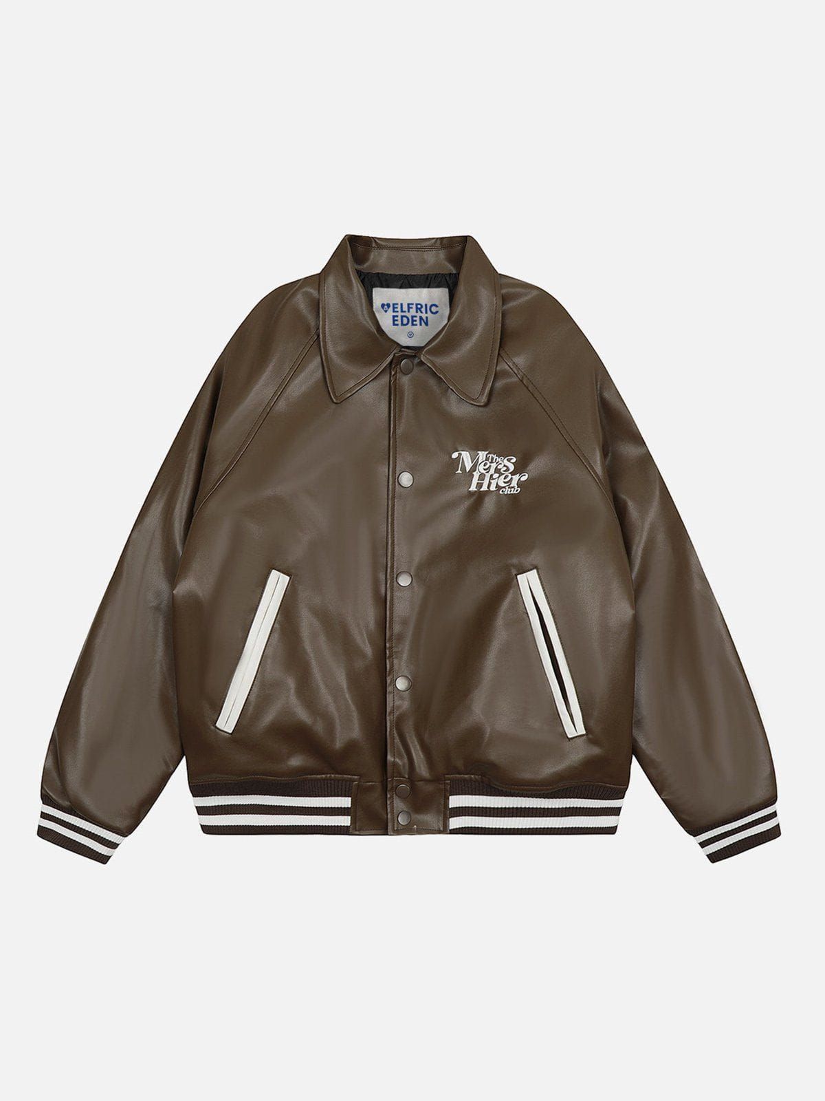 Aelfric Eden Color Blocking Leather Varsity Jacket sold by Aelfric Eden product image thumbnail 2