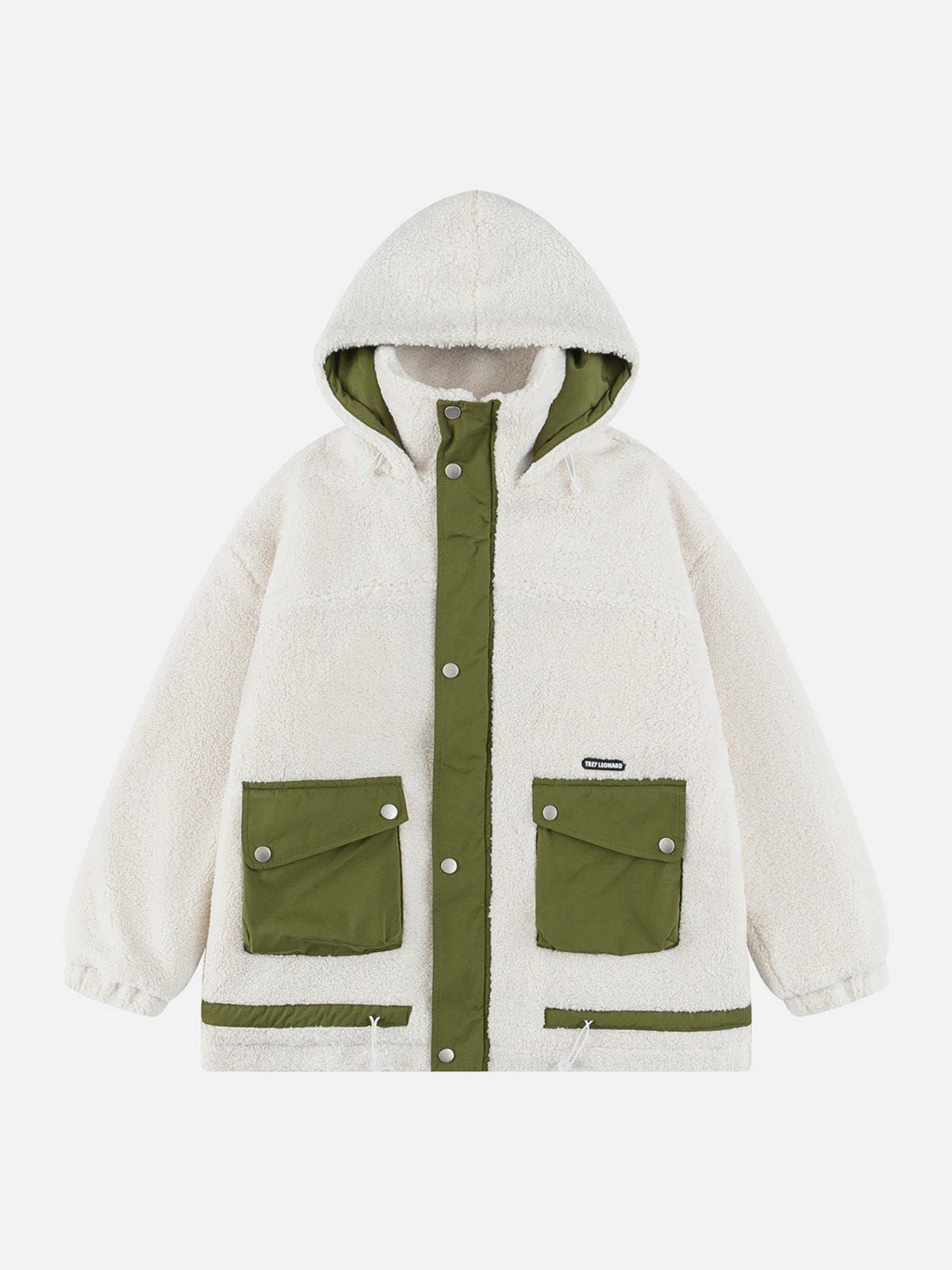 Aelfric Eden Color Blocking Pocket Hooded Sherpa Coat sold by Aelfric Eden