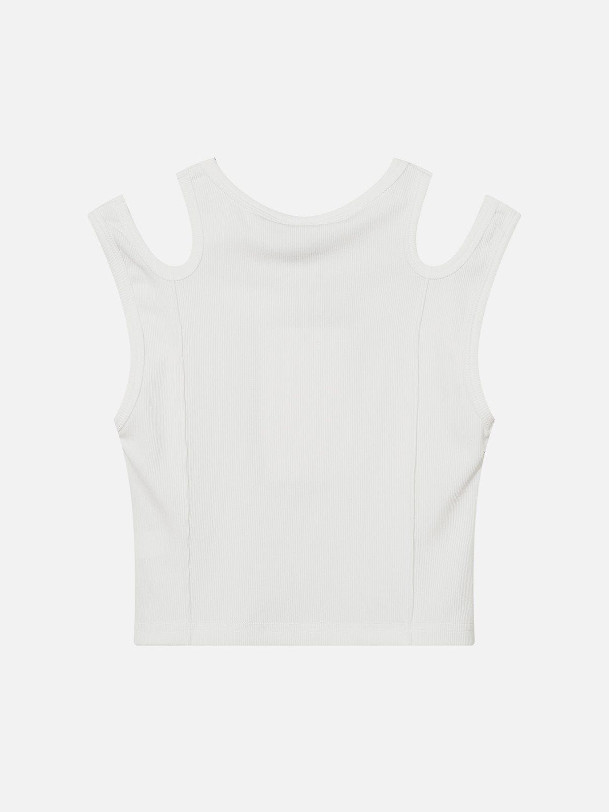 Solid Shoulder Cutout Tank Top sold by Aelfric Eden product image thumbnail 2