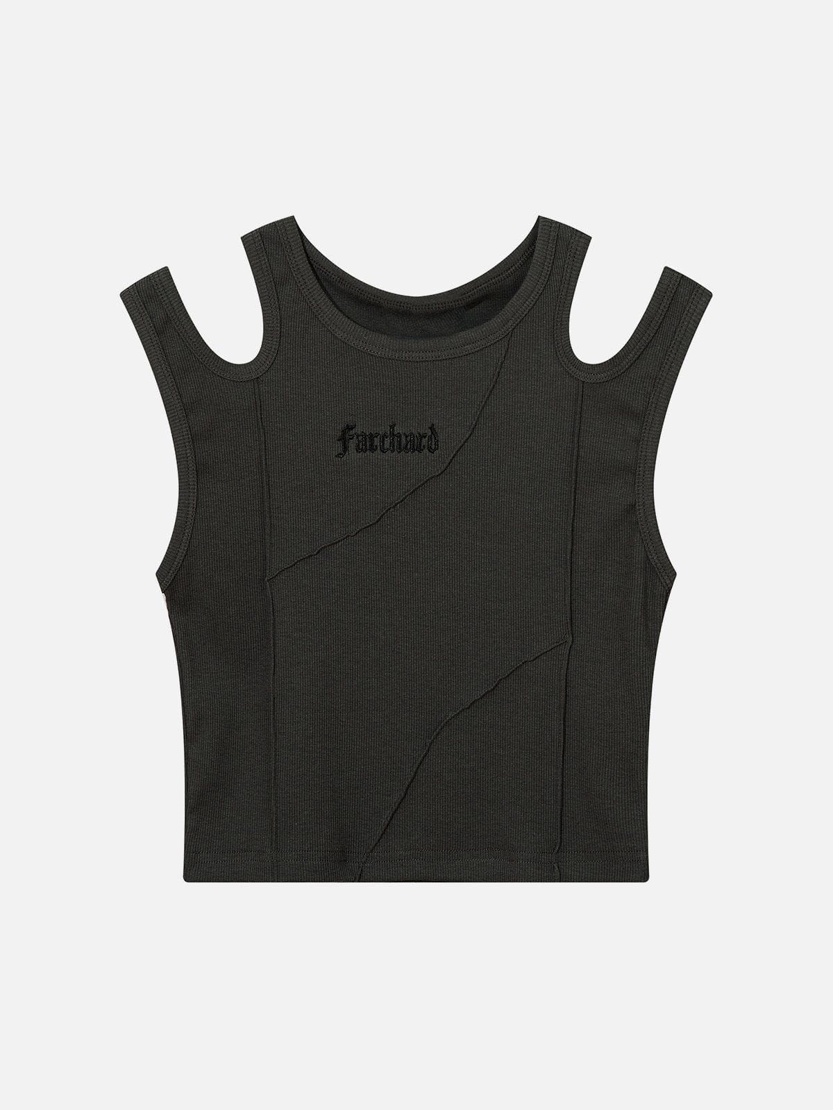 Solid Shoulder Cutout Tank Top sold by Aelfric Eden product image thumbnail 3