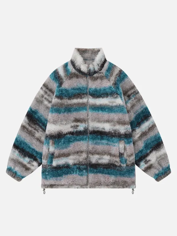 Aelfric Eden Dip-Dye Stripe Sherpa Coat sold by Aelfric Eden