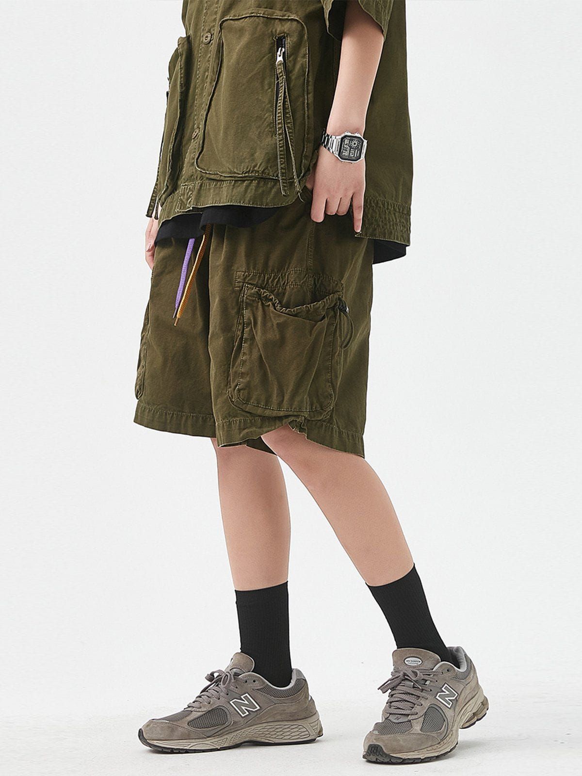 Aelfric Eden Multiple Pockets Drawstring Shorts sold by Aelfric Eden product image thumbnail 7