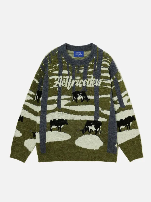 Aelfric Eden Cow Jacquard Sweater sold by Aelfric Eden