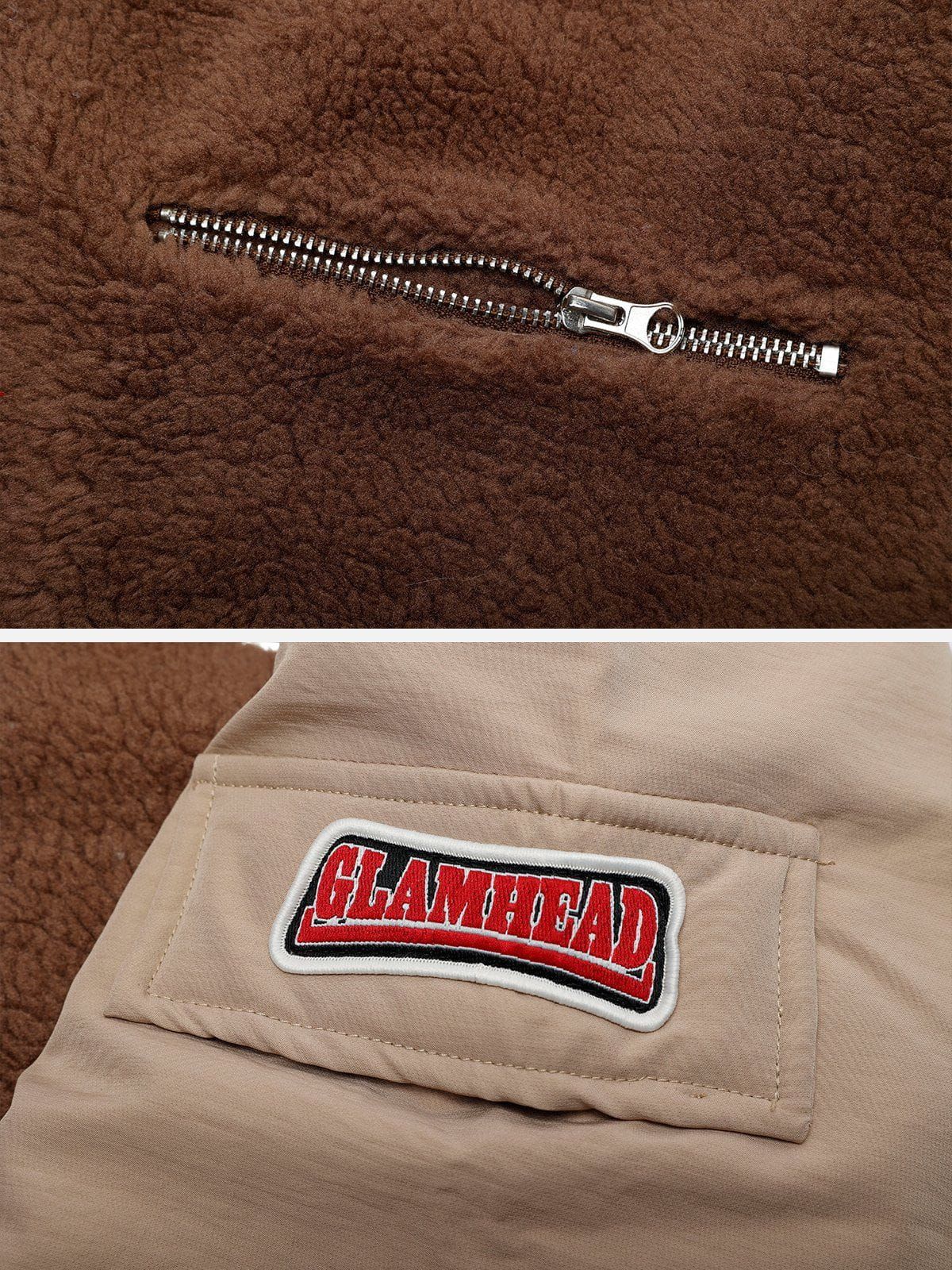 Aelfric Eden Leather Applique Patchwork Sherpa Coat sold by Aelfric Eden product image thumbnail 6