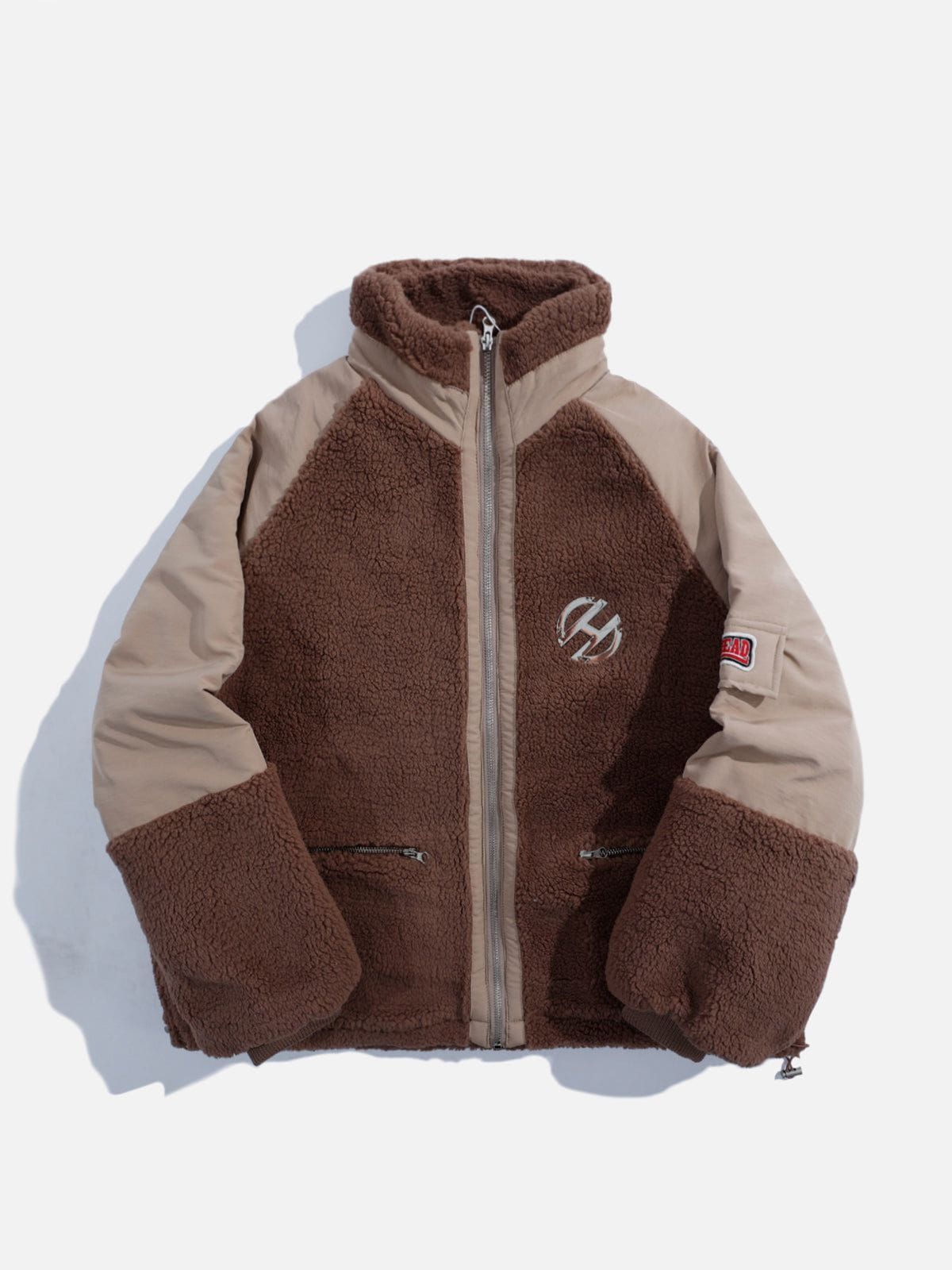 Aelfric Eden Leather Applique Patchwork Sherpa Coat sold by Aelfric Eden