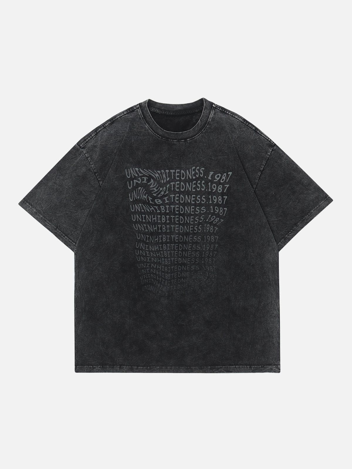 Aelfric Eden Washed Distressed Gradient Letter Print Tee sold by Aelfric Eden