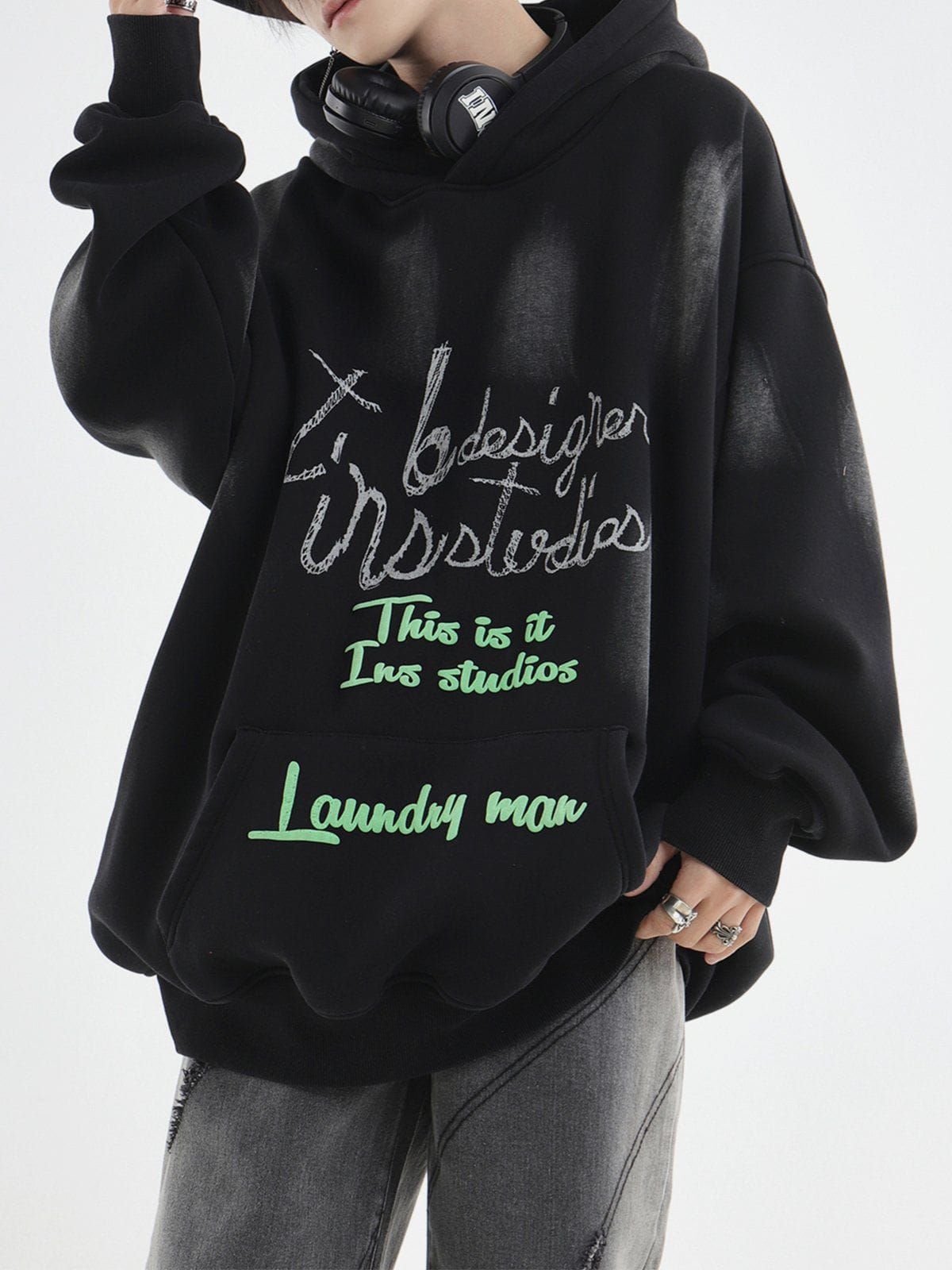 Aelfric Eden Graffiti Foam Print Hoodie sold by Aelfric Eden product image thumbnail 3