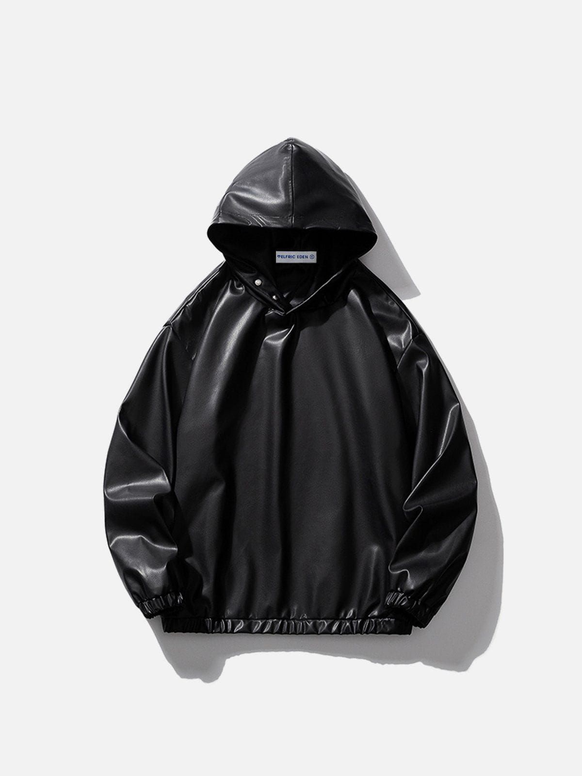 Aelfric Eden Solid Faux Leather Hoodie sold by Aelfric Eden product image thumbnail 4