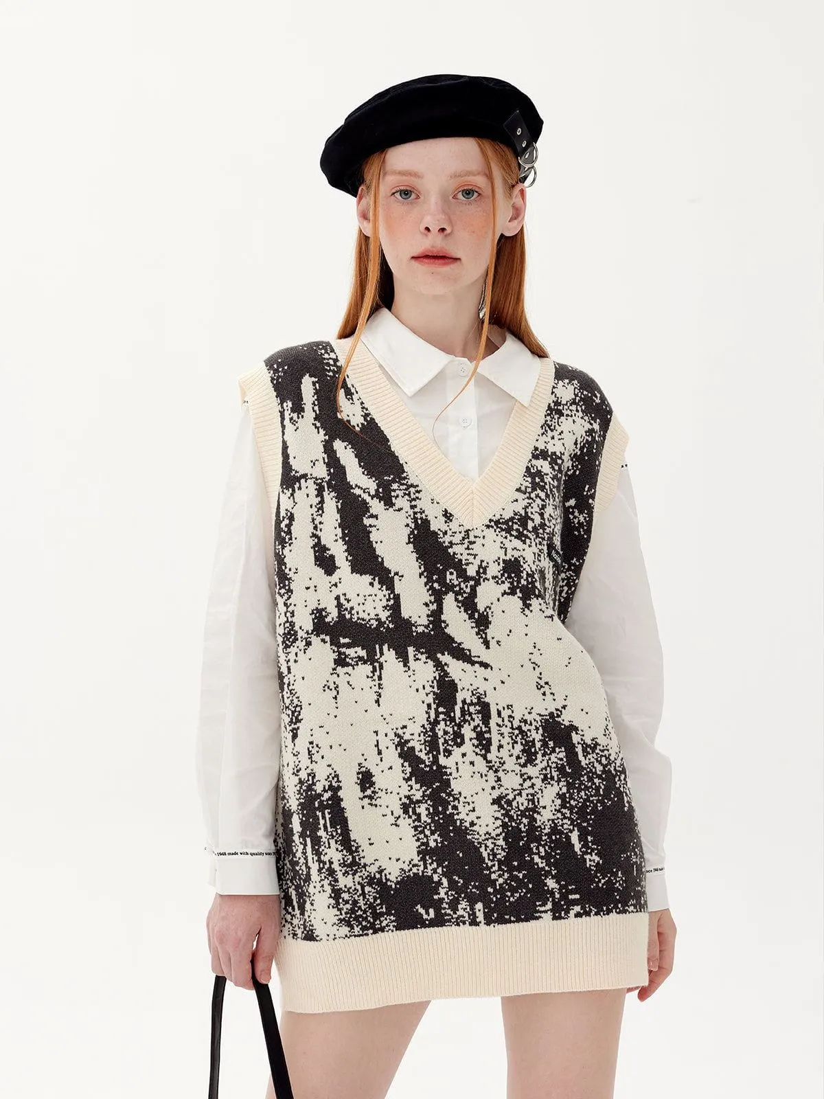 Aelfric Eden Tie Dye Jacquard Sweater Vest sold by Aelfric Eden product image thumbnail 2