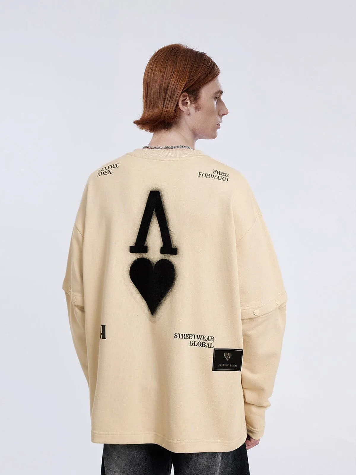 City of Love Button Detachable Sleeve Sweatshirt sold by Aelfric Eden product image thumbnail 3