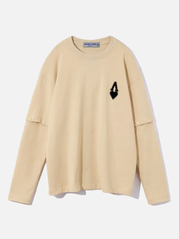 City of Love Button Detachable Sleeve Sweatshirt sold by Aelfric Eden