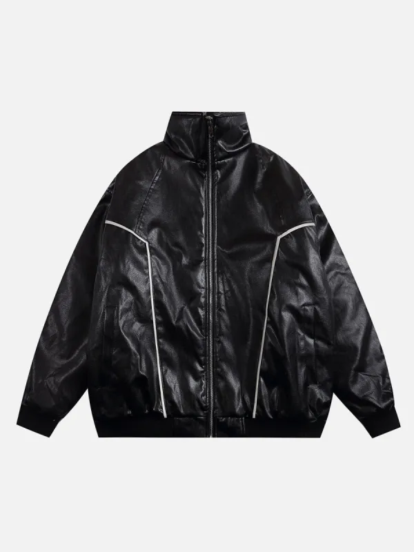 Aelfric Eden Color Blocking Line Leather Coat sold by Aelfric Eden